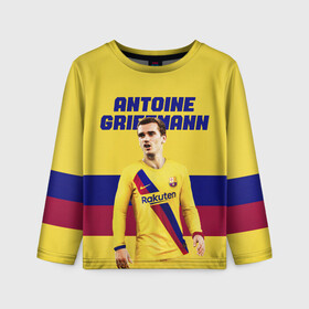 Детский лонгслив 3D с принтом ANTOINE GRIEZMANN / ГРИЗМАНН в городе Новоалтайск, 100% полиэстер | длинные рукава, круглый вырез горловины, полуприлегающий силуэт
 | antoine griezmann | barcelona | football | sport | антуан гризманн | барселона | номер 7 | сборная франции | спорт. | футбол