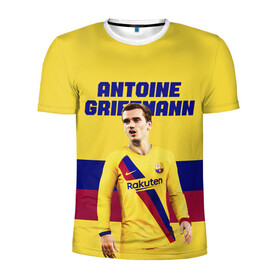 Мужская футболка 3D спортивная с принтом ANTOINE GRIEZMANN / ГРИЗМАНН в городе Новоалтайск, 100% полиэстер с улучшенными характеристиками | приталенный силуэт, круглая горловина, широкие плечи, сужается к линии бедра | antoine griezmann | barcelona | football | sport | антуан гризманн | барселона | номер 7 | сборная франции | спорт. | футбол
