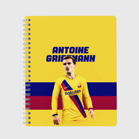 Тетрадь с принтом ANTOINE GRIEZMANN / ГРИЗМАНН в городе Новоалтайск, 100% бумага | 48 листов, плотность листов — 60 г/м2, плотность картонной обложки — 250 г/м2. Листы скреплены сбоку удобной пружинной спиралью. Уголки страниц и обложки скругленные. Цвет линий — светло-серый
 | antoine griezmann | barcelona | football | sport | антуан гризманн | барселона | номер 7 | сборная франции | спорт. | футбол