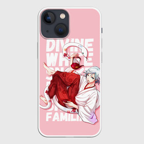 Чехол для iPhone 13 mini с принтом Divine white snake в городе Новоалтайск,  |  | Тематика изображения на принте: akura | kamisama kiss | kitsune | mizuki | nanami | tomoe | yokai | акура | аниме | бог | боги | демон лис | демоны | ёкай | змея | йокай | кицуне | лис | мидзуки | мизуки | нанами | неко | очень приятно бог | томое | томоэ