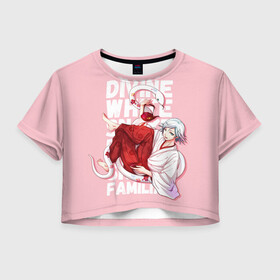 Женская футболка Crop-top 3D с принтом Divine white snake в городе Новоалтайск, 100% полиэстер | круглая горловина, длина футболки до линии талии, рукава с отворотами | akura | kamisama kiss | kitsune | mizuki | nanami | tomoe | yokai | акура | аниме | бог | боги | демон лис | демоны | ёкай | змея | йокай | кицуне | лис | мидзуки | мизуки | нанами | неко | очень приятно бог | томое | томоэ