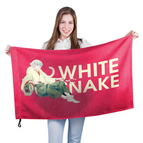 Флаг 3D с принтом White snake в городе Новоалтайск, 100% полиэстер | плотность ткани — 95 г/м2, размер — 67 х 109 см. Принт наносится с одной стороны | akura | kamisama kiss | kitsune | mizuki | nanami | tomoe | yokai | акура | аниме | бог | боги | демон лис | демоны | ёкай | змея | йокай | кицуне | лис | мидзуки | мизуки | нанами | неко | очень приятно бог | томое | томоэ