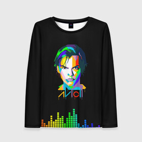 Женский лонгслив 3D с принтом Авичи | Avicii в городе Новоалтайск, 100% полиэстер | длинные рукава, круглый вырез горловины, полуприлегающий силуэт | avicii | berg | bergling | dj | tim | авичи | берг | берглинг | диджей | тим