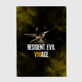 Постер с принтом RESIDENT EVIL VILLAGE | LADY DIMITRESCU (Z) в городе Новоалтайск, 100% бумага
 | бумага, плотность 150 мг. Матовая, но за счет высокого коэффициента гладкости имеет небольшой блеск и дает на свету блики, но в отличии от глянцевой бумаги не покрыта лаком | horror | lady dimitrescu | resident evil | resident evil 8 | village | демитреска | деревня | димитреску | леди димитреска | обитель зла | резидент эвил | ресидент евил | хоррор
