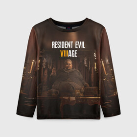 Детский лонгслив 3D с принтом RESIDENT EVIL VILLAGE | РЕ ДЕРЕВНЯ (Z) в городе Новоалтайск, 100% полиэстер | длинные рукава, круглый вырез горловины, полуприлегающий силуэт
 | horror | resident evil | resident evil 8 | village | демитреска | деревня | леди димитреска | обитель зла | резидент эвил | ресидент евил | хоррор