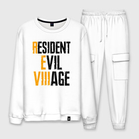 Мужской костюм хлопок с принтом RE VILLAGE | BLACK LOGO (Z) в городе Новоалтайск, 100% хлопок | на свитшоте круглая горловина, мягкая резинка по низу. Брюки заужены к низу, на них два вида карманов: два “обычных” по бокам и два объемных, с клапанами, расположенные ниже линии бедра. Брюки с мягкой трикотажной резинкой на поясе и по низу штанин. В поясе для дополнительного комфорта — широкие завязки | horror | resident evil | resident evil 8 | village | демитреска | деревня | леди димитреска | обитель зла | резидент эвил | ресидент евил | хоррор