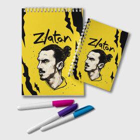 Блокнот с принтом ЗЛАТАН ИБРАГИМОВИЧ / ZLATAN в городе Новоалтайск, 100% бумага | 48 листов, плотность листов — 60 г/м2, плотность картонной обложки — 250 г/м2. Листы скреплены удобной пружинной спиралью. Цвет линий — светло-серый
 | Тематика изображения на принте: football | sport | zlatan ibrahimovic | златан ибрагимович | милан | сборная швеции. zlatan | спорт | футбол