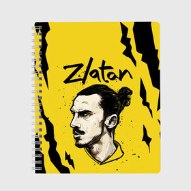 Тетрадь с принтом ЗЛАТАН ИБРАГИМОВИЧ ZLATAN в городе Новоалтайск, 100% бумага | 48 листов, плотность листов — 60 г/м2, плотность картонной обложки — 250 г/м2. Листы скреплены сбоку удобной пружинной спиралью. Уголки страниц и обложки скругленные. Цвет линий — светло-серый
 | football | sport | zlatan ibrahimovic | златан ибрагимович | милан | сборная швеции. zlatan | спорт | футбол