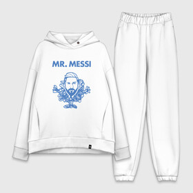 Женский костюм хлопок Oversize с принтом Мистер Месси в городе Новоалтайск,  |  | argentina | barca | barcelona | football | lionel | messi | spain | sport | аргентина | барса | барселона | гол | золотой мяч | игрок | испания | камп ноу | лионель | месси | мяч | спорт | тренер | футбол | чемпион | чемпионат