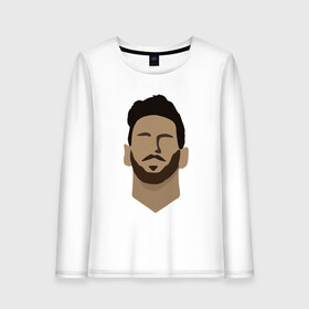 Женский лонгслив хлопок с принтом Messi Face в городе Новоалтайск, 100% хлопок |  | argentina | barca | barcelona | football | lionel | messi | spain | sport | аргентина | барса | барселона | гол | золотой мяч | игрок | испания | камп ноу | лионель | месси | мяч | спорт | тренер | футбол | чемпион | чемпионат