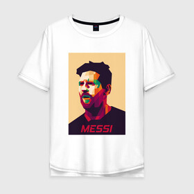 Мужская футболка хлопок Oversize с принтом Messi - Barcelona в городе Новоалтайск, 100% хлопок | свободный крой, круглый ворот, “спинка” длиннее передней части | Тематика изображения на принте: argentina | barca | barcelona | football | lionel | messi | spain | sport | аргентина | барса | барселона | гол | золотой мяч | игрок | испания | камп ноу | лионель | месси | мяч | спорт | тренер | футбол | чемпион | чемпионат