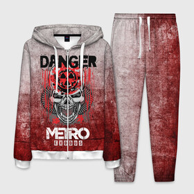 Мужской костюм 3D с принтом Metro противогаз в городе Новоалтайск, 100% полиэстер | Манжеты и пояс оформлены тканевой резинкой, двухслойный капюшон со шнурком для регулировки, карманы спереди | 2033 | exodus | metro | metro 2033 | metro exodus | stalker | апокалипсис | диггер | дигеры | метро | разрушка | эпидемия