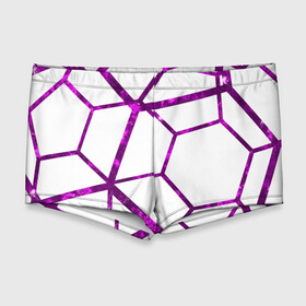 Мужские купальные плавки 3D с принтом Hexagon в городе Новоалтайск, Полиэстер 85%, Спандекс 15% |  | Тематика изображения на принте: hexagon | lines | purple | violet | линии | фиолетовый многоугольник | шестиугольник
