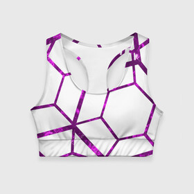 Женский спортивный топ 3D с принтом Hexagon в городе Новоалтайск, 82% полиэстер, 18% спандекс Ткань безопасна для здоровья, позволяет коже дышать, не мнется и не растягивается |  | hexagon | lines | purple | violet | линии | фиолетовый многоугольник | шестиугольник