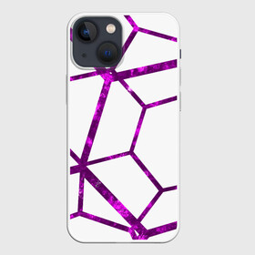 Чехол для iPhone 13 mini с принтом Hexagon в городе Новоалтайск,  |  | hexagon | lines | purple | violet | линии | фиолетовый многоугольник | шестиугольник