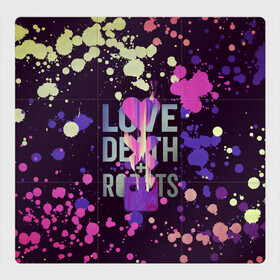 Магнитный плакат 3Х3 с принтом Love Death and Robots в городе Новоалтайск, Полимерный материал с магнитным слоем | 9 деталей размером 9*9 см | Тематика изображения на принте: cartoon | death | fantasy | heavy | horror | metal | miller | netflix | robots | tim | witness | любовь | миллер | мультфильм | робот | роботы | тим | ужасы | фэнтези