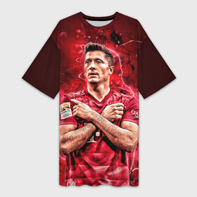 Платье-футболка 3D с принтом Левандовски | Lewandowski | 9 в городе Новоалтайск,  |  | 9 | ball | bayern | fc | fifa | footbal | lewandowski | munchen | pes | robert | soccer | бавария | левандовски | лига | мюнхен | мяч | мячик | поле | польша | роберт | спорт | форма | футбол | футболист | футбольная | футбольный | чемпион |