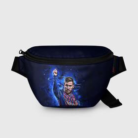 Поясная сумка 3D с принтом Lionel Messi Barcelona 10 в городе Новоалтайск, 100% полиэстер | плотная ткань, ремень с регулируемой длиной, внутри несколько карманов для мелочей, основное отделение и карман с обратной стороны сумки застегиваются на молнию | 10 | argentina | barcelona | fc | fifa | footbal | leo | lionel | messi | soccer | аргентина | барселона | лео | лига | лионель | месси | мяч | мячик | поле | спорт | форма | футбол | футболист | футбольная | футбольный | чемпион