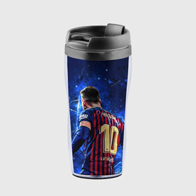 Термокружка-непроливайка с принтом Leo Messi Лео Месси 10 в городе Новоалтайск, внутренняя часть — пищевой пластик, наружная часть — прозрачный пластик, между ними — полиграфическая вставка с рисунком | объем — 350 мл, герметичная крышка | Тематика изображения на принте: 10 | argentina | barcelona | fc | fifa | footbal | leo | lionel | messi | soccer | аргентина | барселона | лео | лига | лионель | месси | мяч | мячик | поле | спорт | форма | футбол | футболист | футбольная | футбольный | чемпион