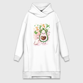 Платье-худи хлопок с принтом Авокадо Kitty в городе Новоалтайск,  |  | avocado | cute | fruit | kitty | авокадо | кот | котенок | мило | мими | ушки | фрукт