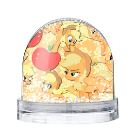Игрушка Снежный шар с принтом Applejack pattern в городе Новоалтайск, Пластик | Изображение внутри шара печатается на глянцевой фотобумаге с двух сторон | my little pony | дружба это чудо | единорог | единороги | май литл пони | мульт | мультфильм