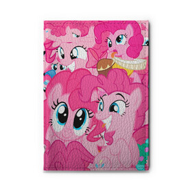 Обложка для автодокументов с принтом Pinkie Pie pattern в городе Новоалтайск, натуральная кожа |  размер 19,9*13 см; внутри 4 больших “конверта” для документов и один маленький отдел — туда идеально встанут права | Тематика изображения на принте: my little pony | дружба это чудо | единорог | единороги | май литл пони | мульт | мультфильм