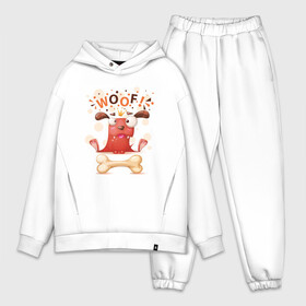 Мужской костюм хлопок OVERSIZE с принтом Смешной песик в городе Новоалтайск,  |  | cute | dog | woof | гав | забавный | пес | песик | смешной | собака