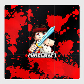 Магнитный плакат 3Х3 с принтом Стив с мечом Minecraft в городе Новоалтайск, Полимерный материал с магнитным слоем | 9 деталей размером 9*9 см | minecraft | алекс | белый | блоки | ведьма | взрывчатка | визера | волк | гаст | добывать | дракон | зеленый куб | зомби | игра | крафт | крипер | кубики | лошадка | майн | майнкрафт | манкрафт | овечка | оцелот