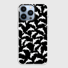 Чехол для iPhone 13 Pro с принтом Дельфиновый фон | Dolphin в городе Новоалтайск,  |  | Тематика изображения на принте: dolphin | дельфин | дельфиновый фон | дельфины | косатка | морской житель | пляжная