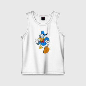 Детская майка хлопок с принтом Дональд Дак в городе Новоалтайск,  |  | disney | don | donald duck | donald fauntleroy duck | vdzabma | дисней | дон | дональд дак