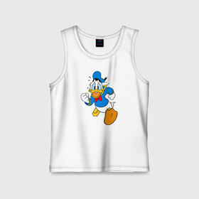 Детская майка хлопок с принтом Дональд Дак в городе Новоалтайск,  |  | disney | don | donald duck | donald fauntleroy duck | vdzabma | дисней | дон | дональд дак