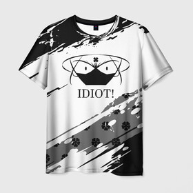 Мужская футболка 3D с принтом IDIOT! Black Clover в городе Новоалтайск, 100% полиэфир | прямой крой, круглый вырез горловины, длина до линии бедер | asta | black bulls | black clover | quartet knights | yuno | акума | аниме | аста | блэк кловер | буракку куро:ба | демон | королевство клевера | король магов | лихт | магна | манга | пятилистник | черный бык | чёрный клев