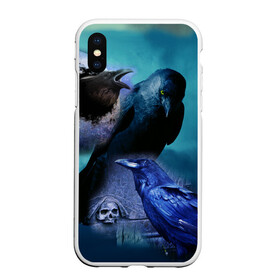 Чехол для iPhone XS Max матовый с принтом Мистические вороны | Crows в городе Новоалтайск, Силикон | Область печати: задняя сторона чехла, без боковых панелей | crow | crows | ворон | вороны | мистика | мистические вороны | череп