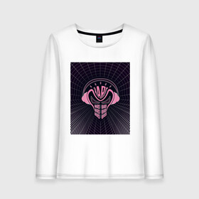 Женский лонгслив хлопок с принтом HARDBASS SKULL в городе Новоалтайск, 100% хлопок |  | music | pink | purple | retrowave | музыка | неоновая | ретро | розовый | стиль | тренд | череп в наушниках | яркий