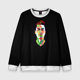 Детский свитшот 3D с принтом Paulo Dybala Pop Art в городе Новоалтайск, 100% полиэстер | свободная посадка, прямой крой, мягкая тканевая резинка на рукавах и понизу свитшота | art | champion | dybala | football | form | institute | juventus | palermo | paulo | player | pop | soccer | uniform | дибала | институто | легенда | палермо | пауло | форма | футбол | футбола | футболист | чемпион | ювентус