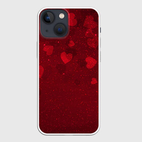 Чехол для iPhone 13 mini с принтом КРАСНЫЕ СЕРДЕЧКИ | HEART (Z) в городе Новоалтайск,  |  | affection | cardiac | fondness | heart | love | loving | любимая | любмый | любовь | любоф | любофф | любофь | надписи | надпись | сердечко | сердце | сердцевина | сердчишко