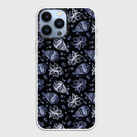 Чехол для iPhone 13 Pro Max с принтом Раковины и звезды в городе Новоалтайск,  |  | Тематика изображения на принте: звезды | море | морские | паттерны | пузыри | раковины