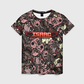 Женская футболка 3D с принтом Binding of Isaac Stickerbomb в городе Новоалтайск, 100% полиэфир ( синтетическое хлопкоподобное полотно) | прямой крой, круглый вырез горловины, длина до линии бедер | afterbirth | art | boss | game | gaming | pattern | roguelike | rpg | steam | stickerbombing | the binding of isaac | арт | графика | жертвоприношение исаака | игра | изаак | иллюстрация | паттерн | рисунки | рисунок | рогалик | стикербомбин