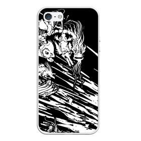 Чехол для iPhone 5/5S матовый с принтом Морские чудовища в городе Новоалтайск, Силикон | Область печати: задняя сторона чехла, без боковых панелей | дракон | кости | монстр | рыба | скелет | страшный | череп | чудовище