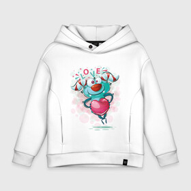 Детское худи Oversize хлопок с принтом Monster love в городе Новоалтайск, френч-терри — 70% хлопок, 30% полиэстер. Мягкий теплый начес внутри —100% хлопок | боковые карманы, эластичные манжеты и нижняя кромка, капюшон на магнитной кнопке | cute | heart | love | monster | любовь | милый | монстр | сердечко | сердце