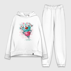 Женский костюм хлопок Oversize с принтом Monster love в городе Новоалтайск,  |  | cute | heart | love | monster | любовь | милый | монстр | сердечко | сердце