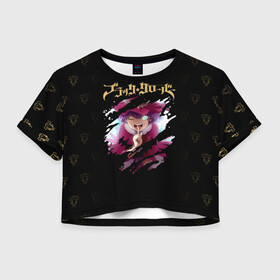 Женская футболка Crop-top 3D с принтом Ванесса Энотека | Чёрный Клевер в городе Новоалтайск, 100% полиэстер | круглая горловина, длина футболки до линии талии, рукава с отворотами | asta | black bulls | black clover | quartet knights | yuno | акума | аниме | аста | блэк кловер | буракку куро:ба | демон | королевство клевера | король магов | лихт | магна | манга | пятилистник | черный бык | чёрный клев