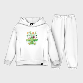 Детский костюм хлопок Oversize с принтом Funny frog в городе Новоалтайск,  |  | Тематика изображения на принте: cute | frog | funny | лягух | лягушенок | лягушка | милый