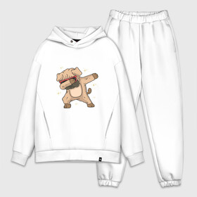 Мужской костюм хлопок OVERSIZE с принтом Dog Dab в городе Новоалтайск,  |  | dab | dog | даб | даббинг | дэб | крутой | мопс | очки | пес | собака