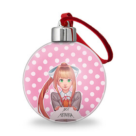 Ёлочный шар с принтом Monika Pop Art в городе Новоалтайск, Пластик | Диаметр: 77 мм | anime | game | games | monika | natsuki | sayori | yuri | аниме | визуальный роман | доки доки | игра | игры | литературный клуб | моника | нацуки | саёри | юри