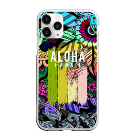 Чехол для iPhone 11 Pro Max матовый с принтом АЛОХА ГАВАЙИ | ALOHA HAWAII в городе Новоалтайск, Силикон |  | Тематика изображения на принте: aloha | hawaii | гаваи | гаваии | гавайи | доски | лето | море | паттерн | серфинг | текстура | цветы