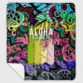 Плед с рукавами с принтом АЛОХА ГАВАЙИ | ALOHA HAWAII в городе Новоалтайск, 100% полиэстер | Закругленные углы, все края обработаны. Ткань не мнется и не растягивается. Размер 170*145 | Тематика изображения на принте: aloha | hawaii | гаваи | гаваии | гавайи | доски | лето | море | паттерн | серфинг | текстура | цветы