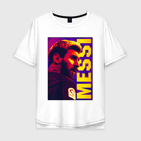 Мужская футболка хлопок Oversize с принтом ЛИОНЕЛЬ МЕССИ / LIONEL MESSI в городе Новоалтайск, 100% хлопок | свободный крой, круглый ворот, “спинка” длиннее передней части | argentina | barcelona | football | lionel andrs messi | sport | uefa | аргентина | барселона | лионель месси | спорт | уефа. | футбол