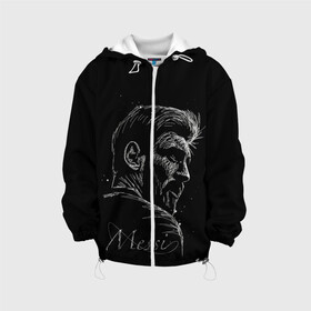 Детская куртка 3D с принтом ЛИОНЕЛЬ МЕССИ / LIONEL MESSI в городе Новоалтайск, 100% полиэстер | застежка — молния, подол и капюшон оформлены резинкой с фиксаторами, по бокам — два кармана без застежек, один потайной карман на груди, плотность верхнего слоя — 90 г/м2; плотность флисового подклада — 260 г/м2 | argentina | barcelona | football | lionel andrs messi | sport | uefa | аргентина | барселона | лионель месси | спорт | уефа. | футбол