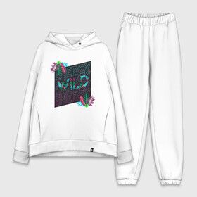 Женский костюм хлопок Oversize с принтом WILD ENERGY в городе Новоалтайск,  |  | pink | purple | summer | градиент | джунгли | заряд | зелень | лесной | летний принт | лето | листья папоротника | пальмовые листья | пальмы | папоротник | свежий | тренд | тропики | тропический | энергия | яркий